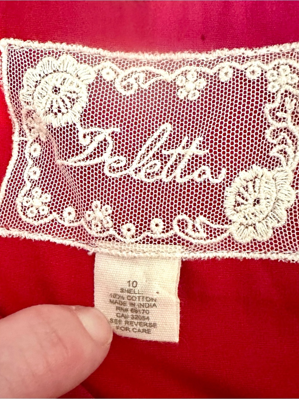 Deletta by Anthropologie Strapless Red Mini Dress Size 10- 100% Cotton Americana - Picture 6 of 6